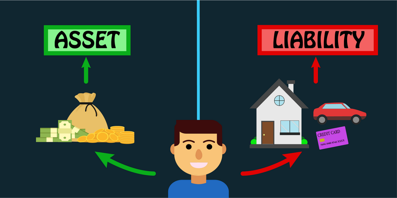 Graphique illustrant la différence entre actif et passif